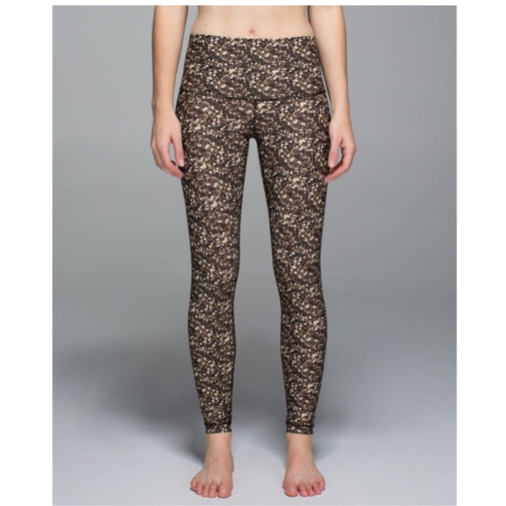 lululemon athletica Brown & Cream Speckled Print Leggings